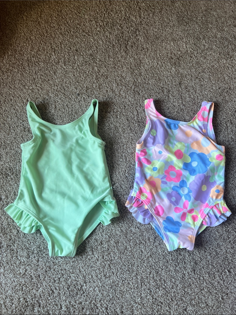 Primark Mint Solid and Pastel Floral Ruffle One-Piece Swimsuits